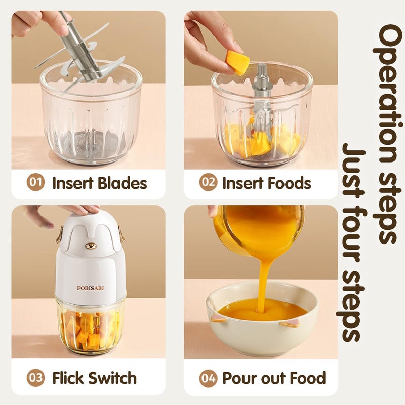 FOBISABI Baby Food Maker - Processor & Blender for Fresh Meals, Fruits, Veggies, Meat & Puree (White) - Image 5